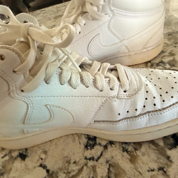 Nike White Leather High-Top Sneakers - Picture 6 of 14